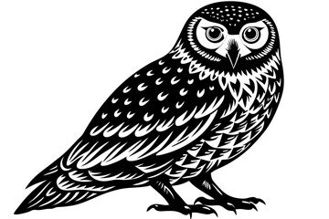 Cute Bird Vector Line Art Illustration – Clipart, Logo Icon, Black and White Bird Drawing