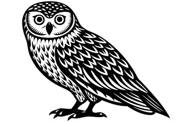 Cute Bird Vector Line Art Illustration – Clipart, Logo Icon, Black and White Bird Drawing