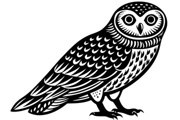 Cute Bird Vector Line Art Illustration – Clipart, Logo Icon, Black and White Bird Drawing