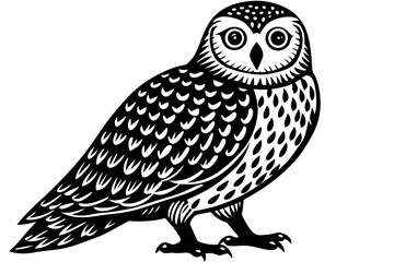 Cute Bird Vector Line Art Illustration – Clipart, Logo Icon, Black and White Bird Drawing