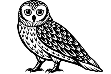 Cute Bird Vector Line Art Illustration – Clipart, Logo Icon, Black and White Bird Drawing