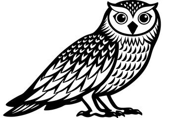 Cute Bird Vector Line Art Illustration – Clipart, Logo Icon, Black and White Bird Drawing