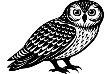 Cute Bird Vector Line Art Illustration – Clipart, Logo Icon, Black and White Bird Drawing