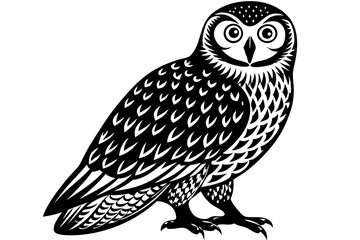 Cute Bird Vector Line Art Illustration – Clipart, Logo Icon, Black and White Bird Drawing