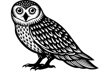 Cute Bird Vector Line Art Illustration – Clipart, Logo Icon, Black and White Bird Drawing