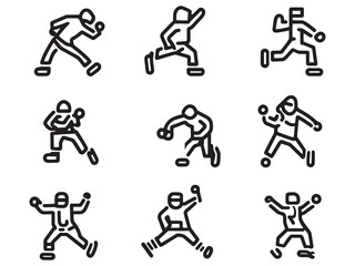 Creative Street Dance Poses in Minimalist Line Art Drawing