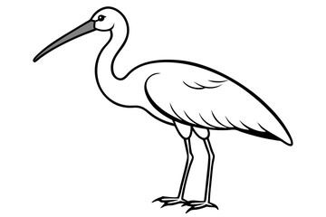 Cute Bird Vector Line Art Illustration – Clipart, Logo Icon, Black and White Bird Drawing