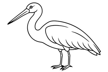 Cute Bird Vector Line Art Illustration – Clipart, Logo Icon, Black and White Bird Drawing