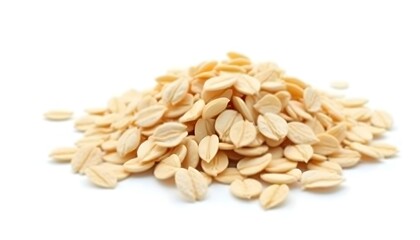 Oatmeal flakes isolated on white background
