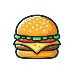 Cartoon burger Vector illustration