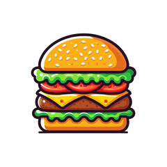 Cartoon burger Vector illustration