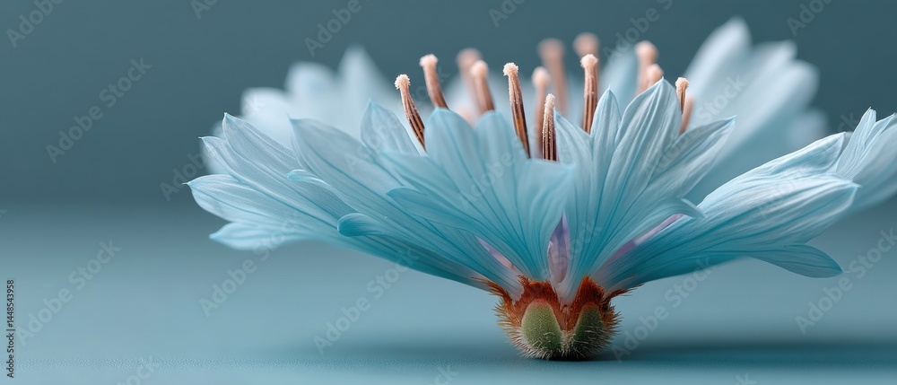 Aufkleber ethereal estonian cornflower macro botanical art exploring delicate natures microcosm - sustainable 