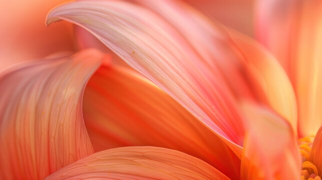 Delicate peach and orange flower petals soft texture close up
