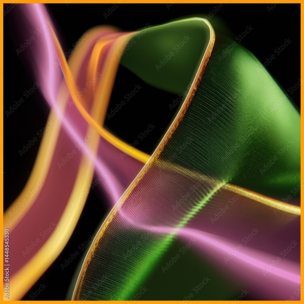 Aufkleber Quantum Aesthetics Luminescent Digital Wave Visualization - Cutting-Edge Neural Network for Tech Innovation and Creative Data Visualization