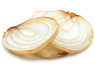 onion slice isolated on white on white background