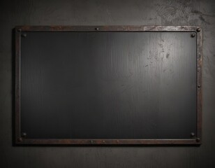 Obraz premium Oxidized metal plate, industrial style, dark background , factory, metallic