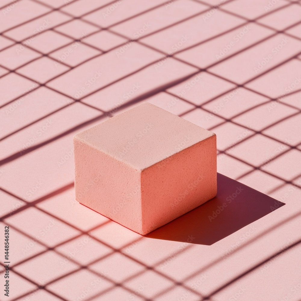 Poster Minimalist Geometric Clay Architecture Isometric Design Visualization for Creative Tech Branding and Architectural Conceptualization