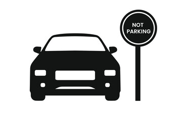 car not parking  symbol -vector