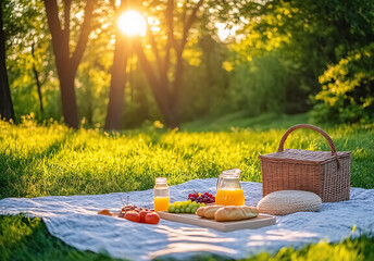 Summer picnic in nature