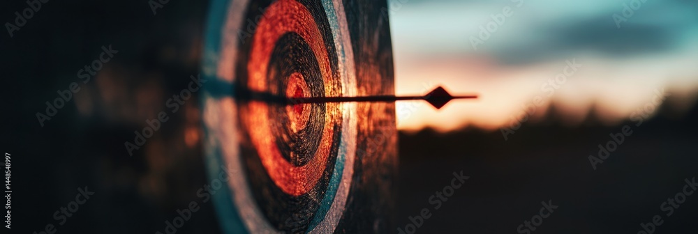 Aufkleber precision and purpose cinematic archery target silhouette - breakthrough performance visualization f