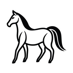 minimalist horse outline clean curves vector line art