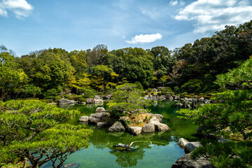 Fototapeta premium Traditional Japanese gardenb of Ohori Park in the city of Fukuoka