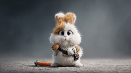 Fototapeta premium Cute fluffy bunny character