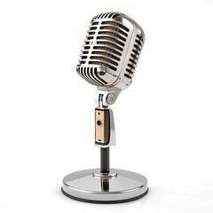 Fototapeta premium retro microphone isolated on white