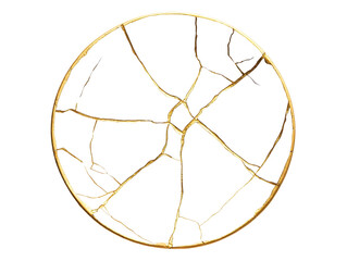 Isolated Kintsugi Bowl Top View
