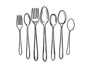 Curette spoon line art icon medical tool drawing style
