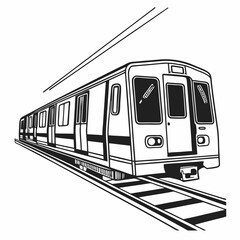 train on a white background  vector silhouette