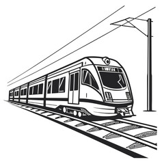 train on a white background  vector silhouette