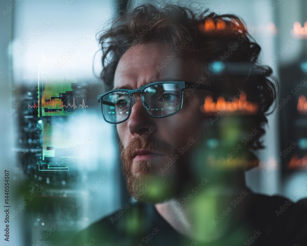 Fototapete Neurotech Frontier Immersive Data Visualization for Next-Gen Performance Analytics - Empowering Millennial Innovators through Cutting-Edge Digital Insight Optimization