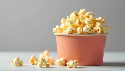 tasty fresh popcorn in paper bucket with 3d glasses isolated on grey
