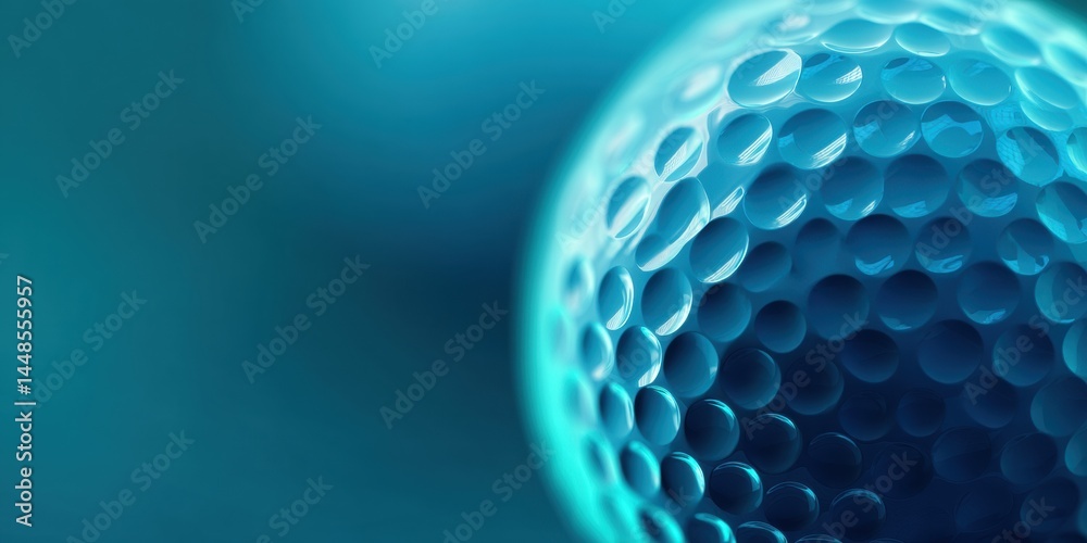 Aufkleber high-performance golf innovation precision-engineered dimpled ball macro in immersive teal, capturin