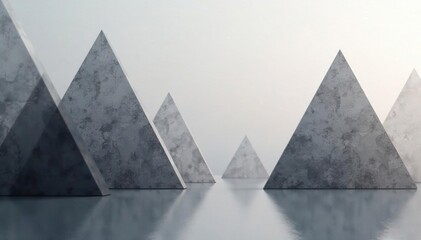 Subtle grayscale triangle grid, minimalist design, art, elegant, geometric