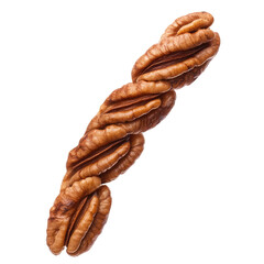 Single Maple Pecan Plait Descending Mid Air  isolated on a transparent backgroun
