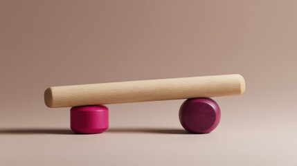 Minimalist Equal Pay Equity Soft Wooden Balance Metaphor for Professional Gender Fairness in Contemporary Workplace Design