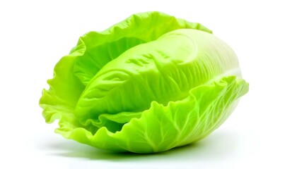 Green iceberg lettuce isolated on white background