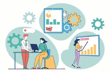 vector illustration of business people