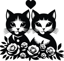 Cat Vector, Cat outline vector, cat Illustrations, Cat Heart SVG PNG, Cat Love Vector, t-shirt designs, Silhouette, vector, Symbol, Illustrations, cricut,  print template, Graphics, SVG Design