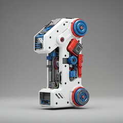 Detailed 3D Model of a Futuristic Number One