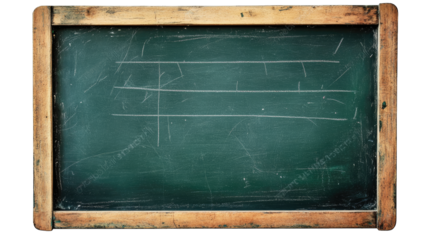 A vintage chalkboard with faint chalk lines. set against a rustic wooden frame. ideal for educational or artistic themes. showcasing a blank canvas for creativity