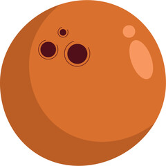 Flat Vector Illustration of a Tropical Coconut Fruit
