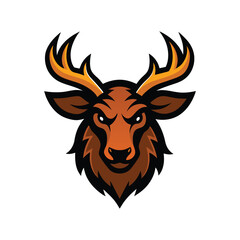 moose head mascot logo vector art illustration