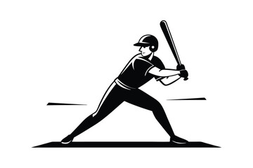 Baseball Player Batting Silhouette