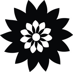 black and white lotus flower