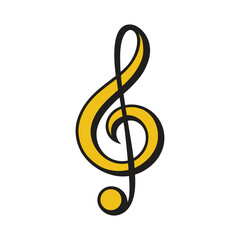 Single Music Note Vector Icon Isolated on White Background