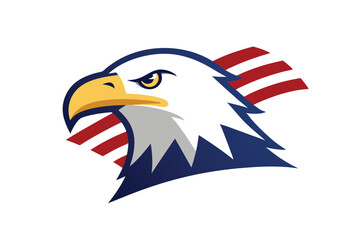 Obraz premium Bald Eagle American Flag Logo