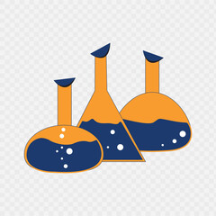 Test tube icon set, different kind of flask. Vector